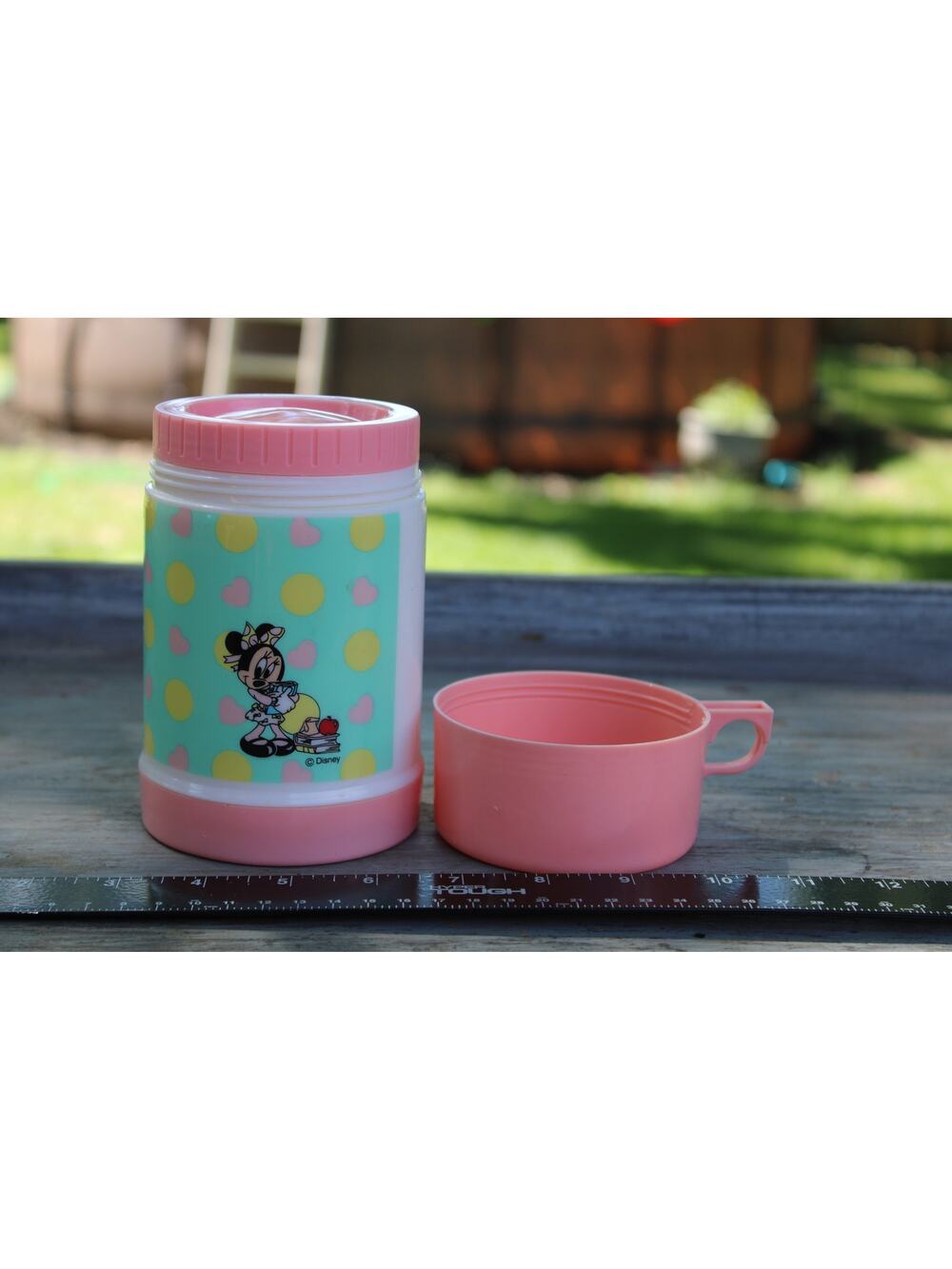 vintage 1980s Aladdin Industries thermos featuring Minnie Mouse